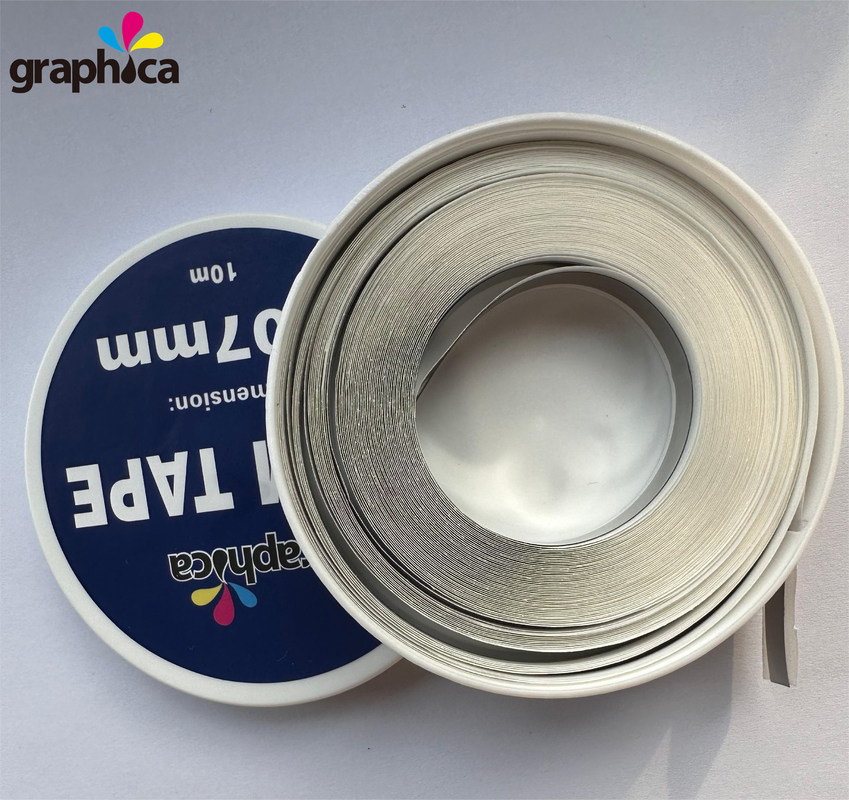 0.03/0.05/0.07/0.1MM Ruban adhésif en acier avec adhésifs et matériaux d'impression Largeur 6 mm